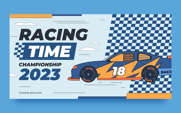 Plantilla de publicación en redes sociales para el campeonato de carreras de autos