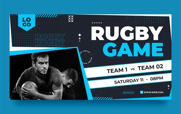 Plantilla de publicación en redes sociales para el campeonato de rugby