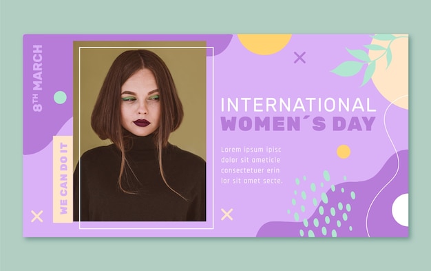 Vector gratuito plantilla de publicación de redes sociales de celebración del día de la mujer