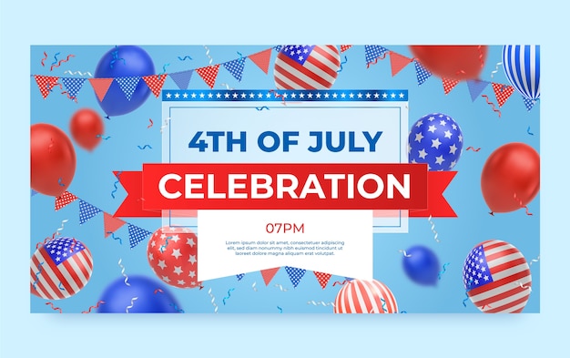 Plantilla de publicación en redes sociales para la celebración estadounidense del 4 de julio