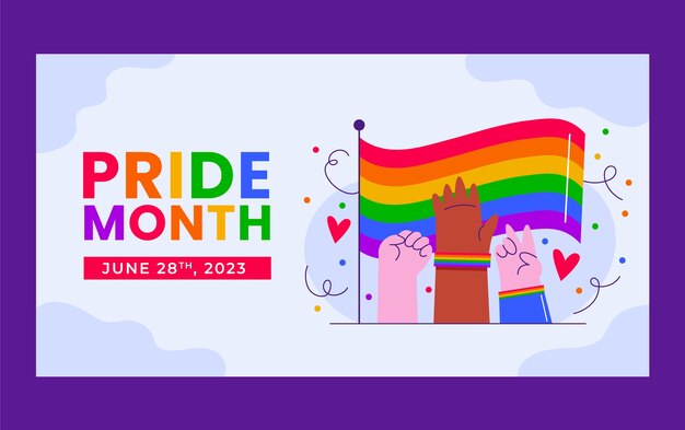 Plantilla de publicación en redes sociales para la celebración del mes del orgullo