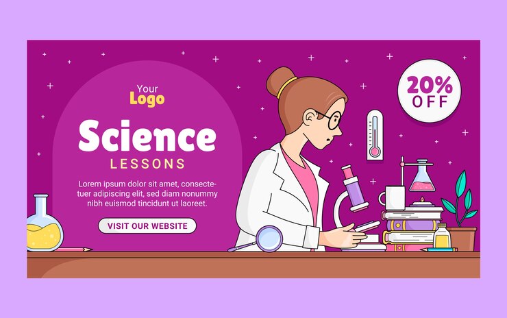 Vector gratuito plantilla de publicación en redes sociales para ciencia e investigación.