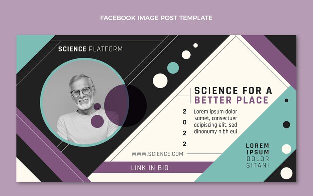 Plantilla de publicación de redes sociales de ciencia plana