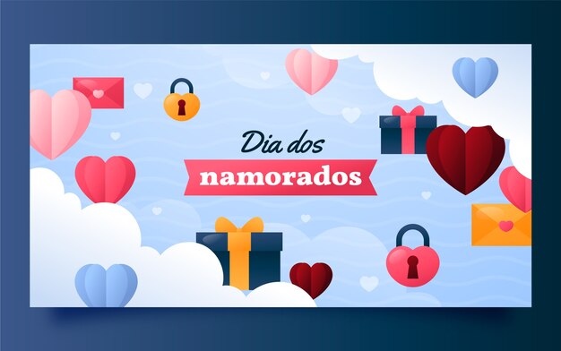 Plantilla de publicación de redes sociales degradado dia dos namorados