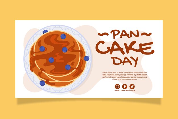 Plantilla de publicación de redes sociales del día del panqueque plano