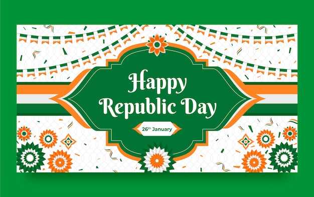 Vector gratuito plantilla de publicación en las redes sociales para el día de la república de la india