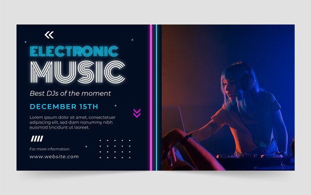 Plantilla de publicación de redes sociales de evento de música electrónica