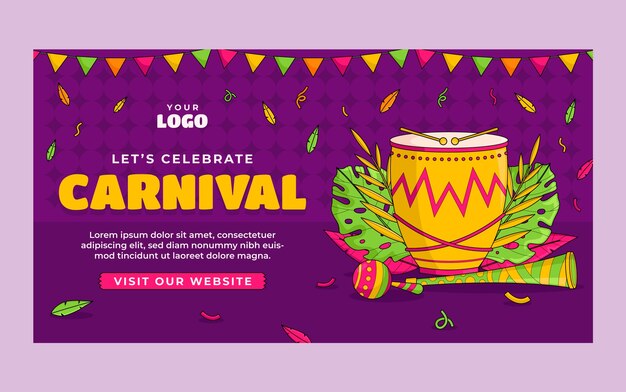 Plantilla de publicación de redes sociales de fiesta y celebración de carnaval