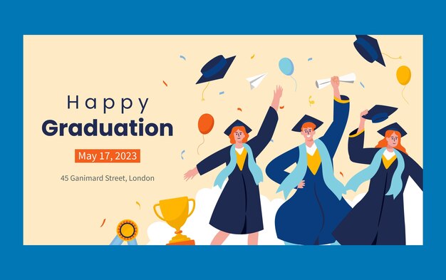 Plantilla de publicación en redes sociales para la graduación de la clase de 2023
