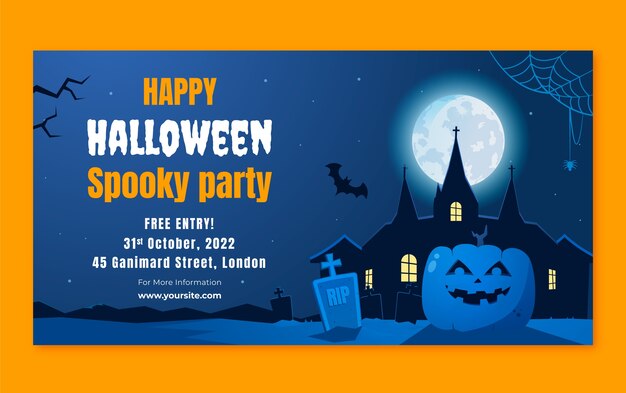 Plantilla de publicación de redes sociales de halloween degradado