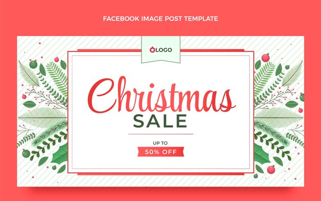 Plantilla de publicación de redes sociales de navidad con degradado