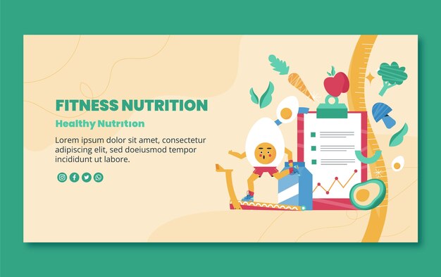 Plantilla de publicación de redes sociales de nutrición fitness