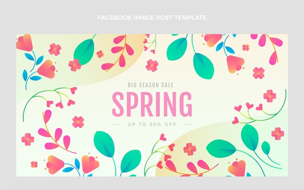 Plantilla de publicación de redes sociales de primavera degradada