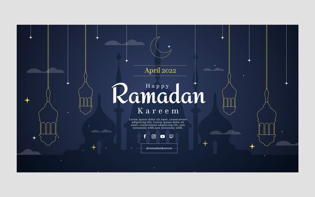 Plantilla de publicación de redes sociales de ramadán degradado