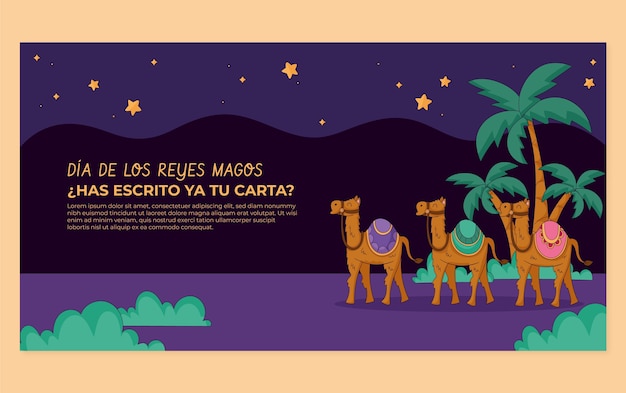 Plantilla de publicación en las redes sociales para reyes magos