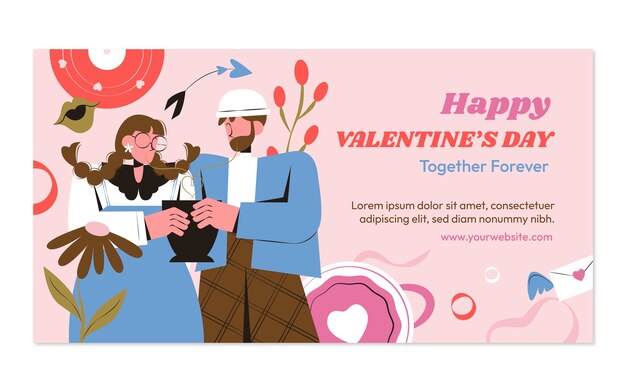 Vector gratuito plantilla de publicación de redes sociales de san valentín