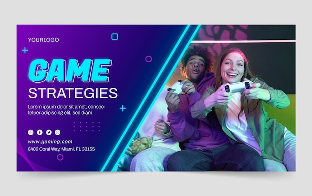 Plantilla de publicación de redes sociales de videojuegos y ocio