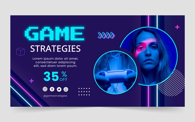 Plantilla de publicación de redes sociales de videojuegos y ocio