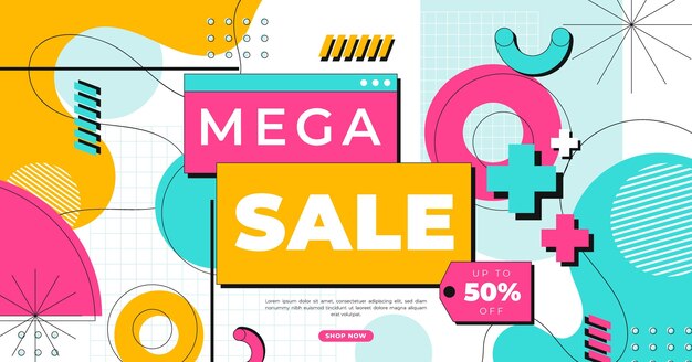 Plantilla de publicación de venta de redes sociales plana lineal