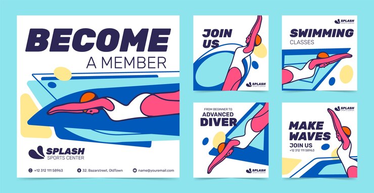 Vector gratuito plantilla de publicaciones de instagram de club deportivo