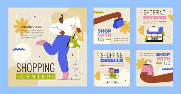 Plantilla de publicaciones de instagram de venta de supermercado degradado