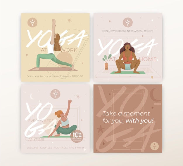 Plantilla de publicaciones de instagram de yoga