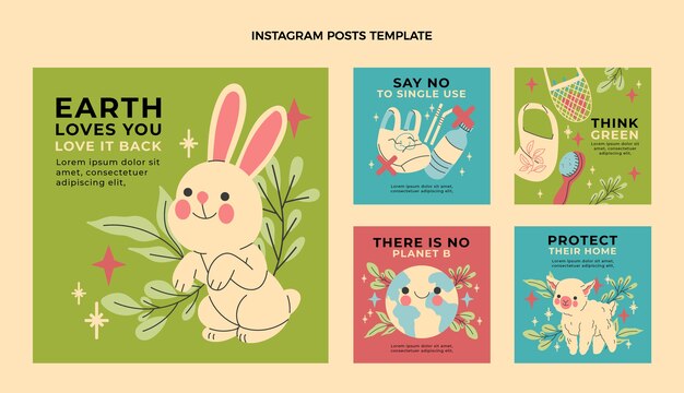 Plantilla de publicaciones de instagram zero waste