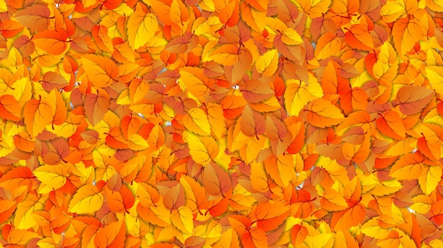 Plantilla de publicidad de banner de relleno horizontal de hojas de otoño sin costuras con otoño dorado