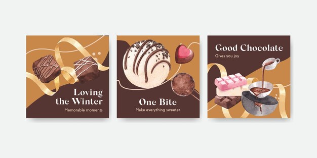 Vector gratuito plantilla de publicidad con chocolate