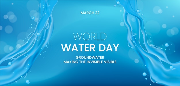 Vector gratuito plantilla realista de banner del día mundial del agua