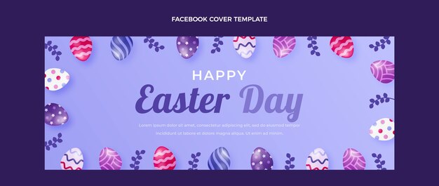 Plantilla realista de portada de redes sociales de pascua