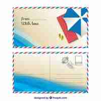 Vector gratuito plantilla realista de postal de verano