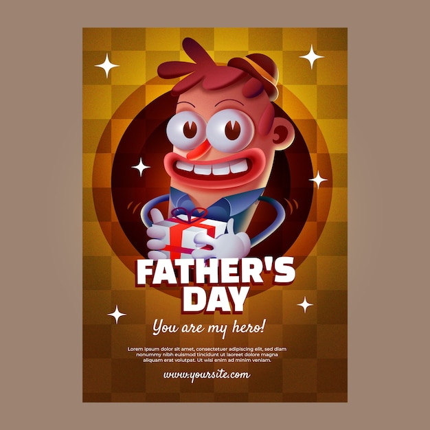 Vector gratuito plantilla realista de póster del día del padre