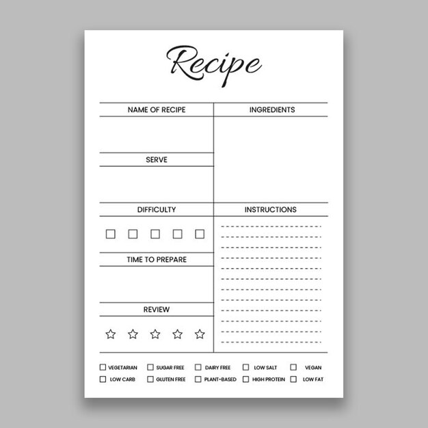Plantilla de receta