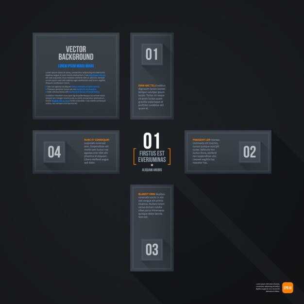 Plantilla rectangular negro Infografía