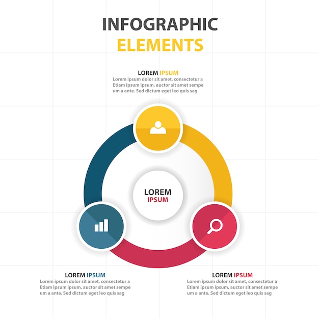 Vector gratuito plantilla redonda infográfica de negocios