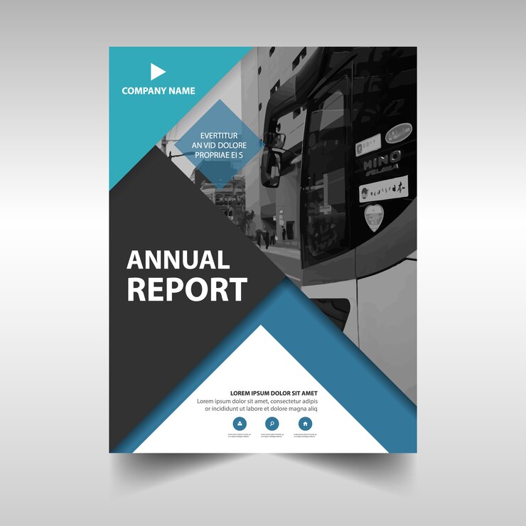 Vector gratuito plantilla de reportaje anual de negocios