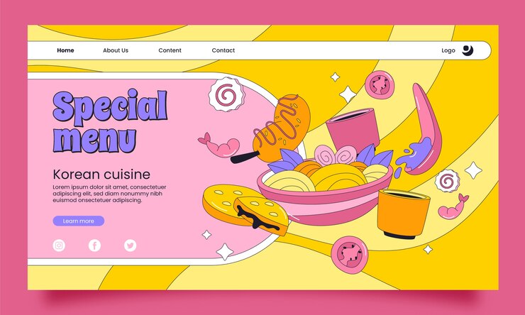 Vector gratuito plantilla de restaurante coreano dibujada a mano