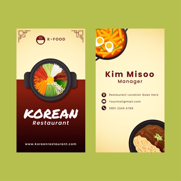 Plantilla de restaurante coreano realista