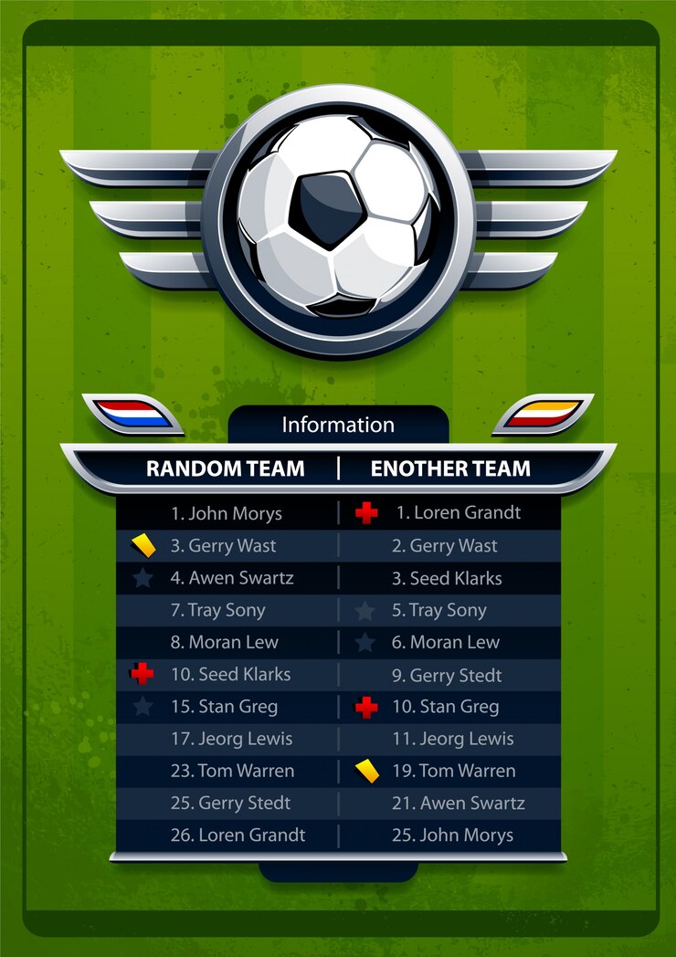 Vector gratuito plantilla de resultados de fútbol