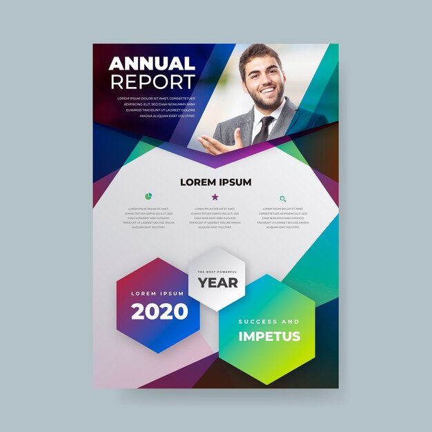 Plantilla de resumen del informe anual con foto