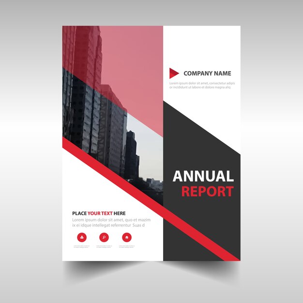 Plantilla roja creativa abstracta de reporte anual corporativo