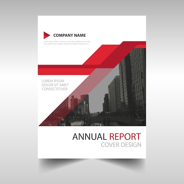 Plantilla roja moderna de reporte anual
