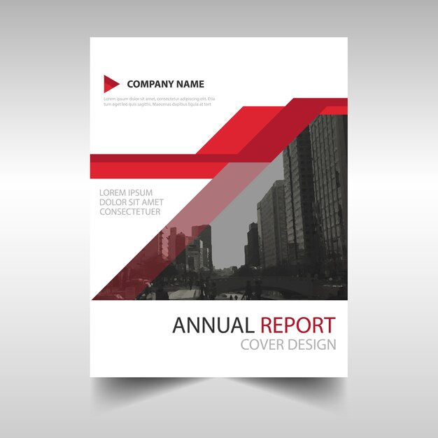 Plantilla roja moderna de reporte anual