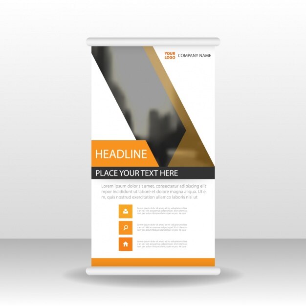 Plantilla de roll up naranja