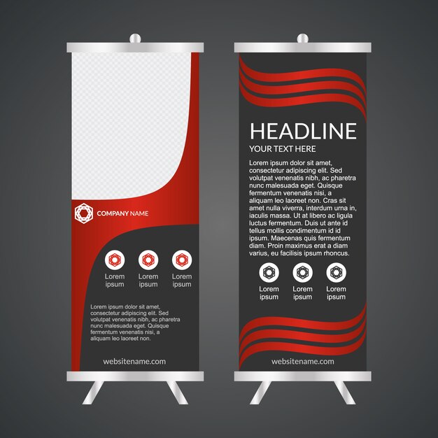 Plantilla de roll up rojo