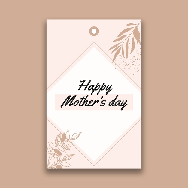 Vector gratuito plantilla rosa elegante de etiquetas de regalo para el día de la madre