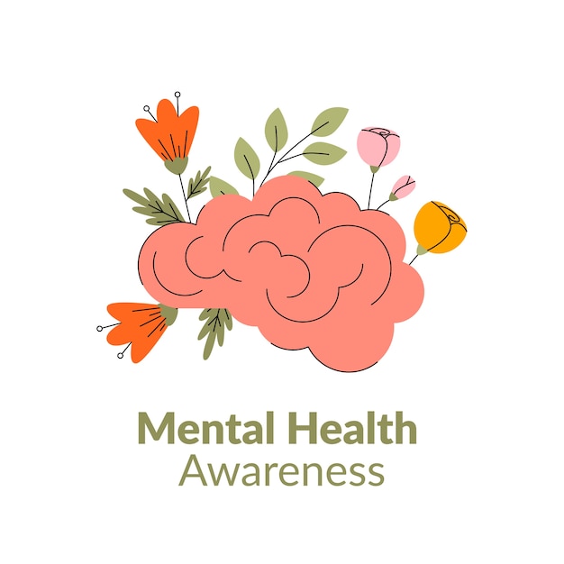 Plantilla de salud mental de diseño plano