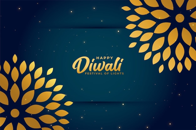 Vector gratuito plantilla de saludo feliz diwali con fondo de diseño floral