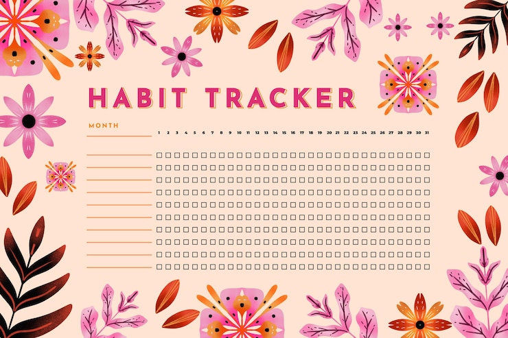 Vector gratuito plantilla de seguimiento de hábitos